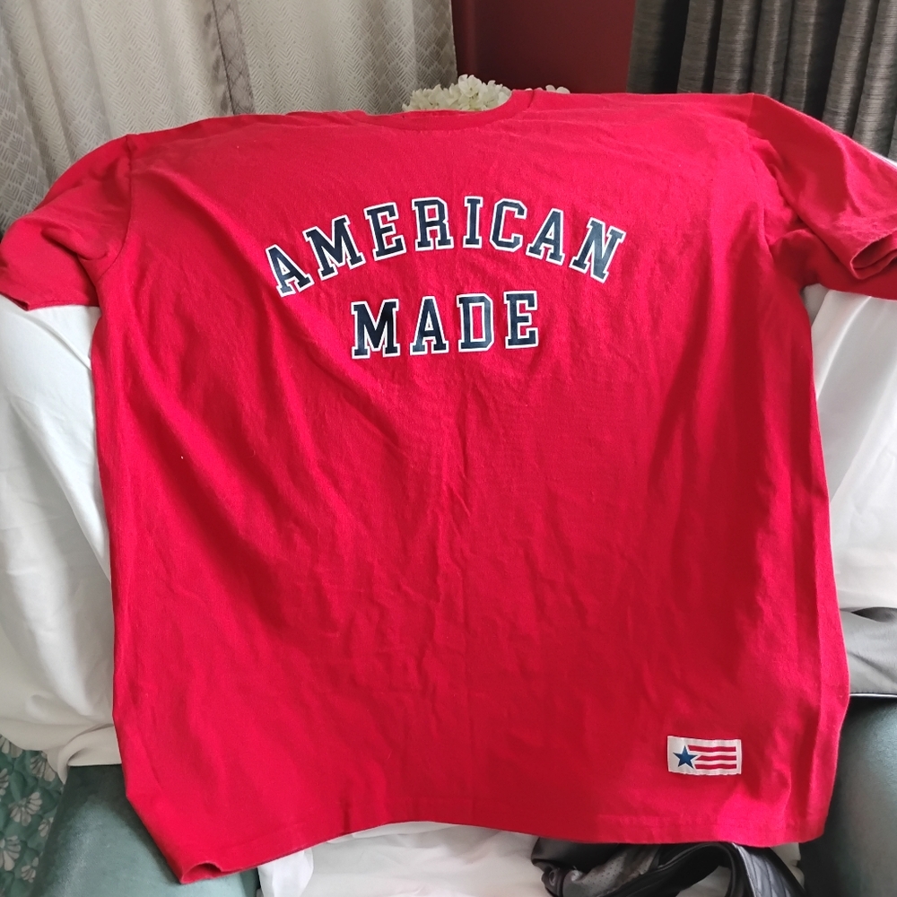 American Giant Red Short Sleeve Tee